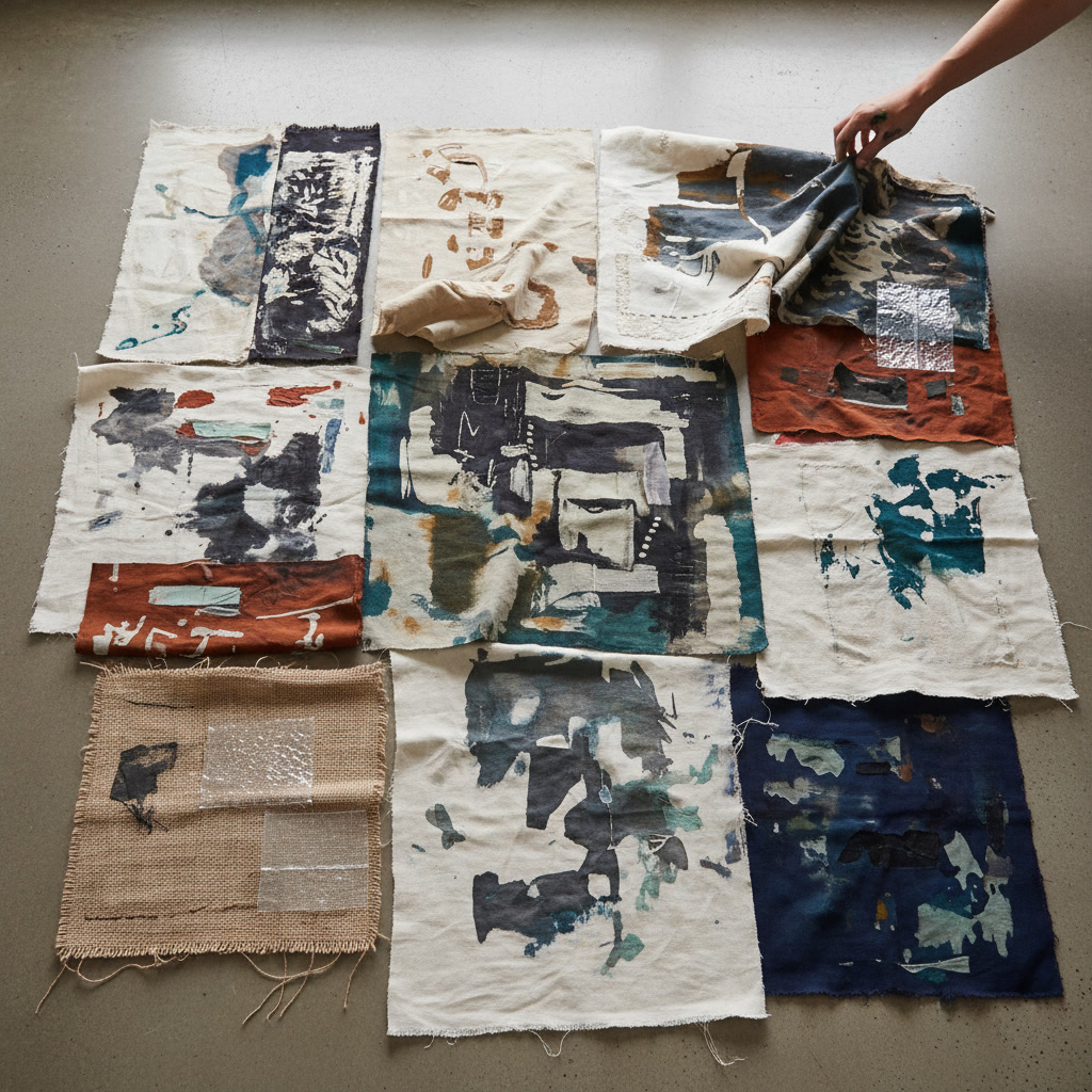 Experimental fabric swatches